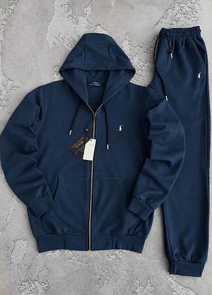Спортивный костюм polo ralph lauren на осень, трикотажный комплект поло ральф лорен, костюм polo ralph lauren зип худи та штаны m