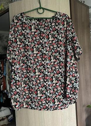Блузка жіноча shein 4xl квітковий принт