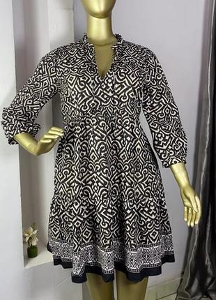 Егка сукня f&f (made in turkey, розмір xl / uk 16) з етно-геометричним принтом та поясом