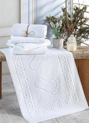 Рушник махровий для ніг 100% бавовна 50×70 см kr hotel білий