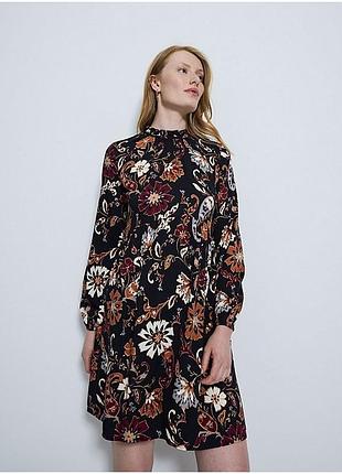 Віскозна сукня george (made in bangladesh, розмір xl / uk 16) у східний принт пейслі з високим коміром
