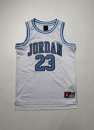 Баскетбольна майка jordan 23 jumpman біла блакитна дитяча m 10-12 років