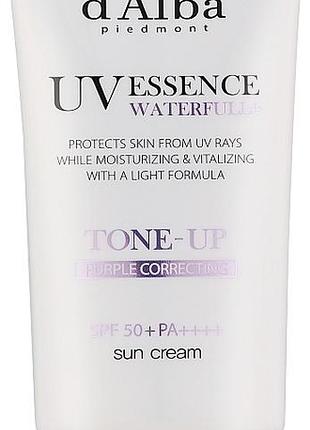 Крем d'alba uv essence waterfull+ tone-up pink correcting с высокой степенью защиты от солнца