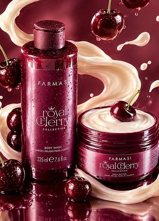 Набор для ухода за телом royal cherry farmasi, гель для душа и масло для тела, код 1002556