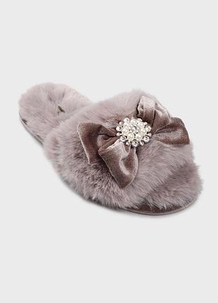 Женские тапочки pretty you london anya mink домашние серые мягкие xl(41-42) серый (zik0000031002)