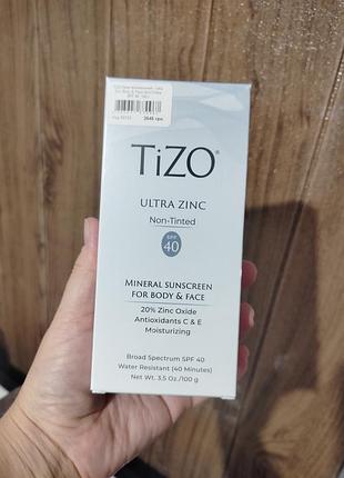 бренд и название: tizo ultra zinc non-tinted mineral sunscreen spf 40. солнцезащитным кремом