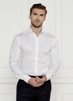 Мужская классическая белая рубашка hugo boss slim fit футболка classic jersey повседневная тенниска поло lacoste сорочка чоловіча ralph lauren polo