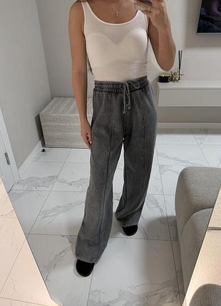 Брюки палаццо на флісі zara