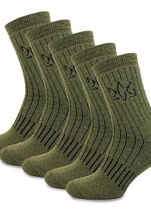 Зимние тактические носки зсу 10 пар 41-45 khaki высокие махровые теплые