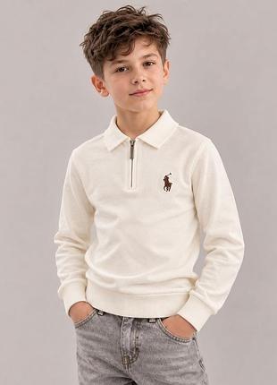 Новый лонгслив-поло для мальчика polo