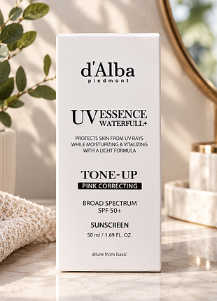Сонцезахисний крем d'alba waterfull tone-up sun cream spf50+ pa++++ для обличчя тонуючий 50 мл
