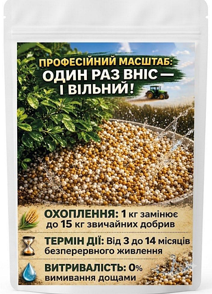 Удобрение пролонгированного действия комплексное минеральное в гранулах капсулированное для растений и цветов 300 г