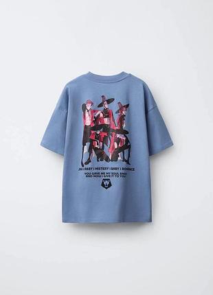 Футболка для хлопчика zara k-pop мисливці за демонами блакитна 128-134