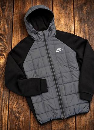 Куртка чоловіча спортивна nike з капюшоном, демісезонна утеплена