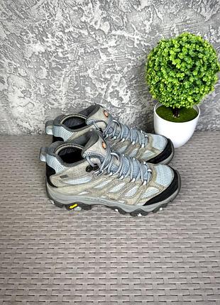 Merrell gore-tex vibram ботинки 37 размер трекинговые серо-голубые