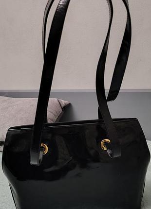 Сумка жіноча bally чорна лакова