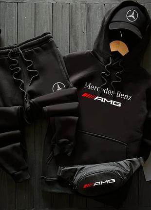 Зимовий спортивний костюм на флісі mercedes-benz amg
