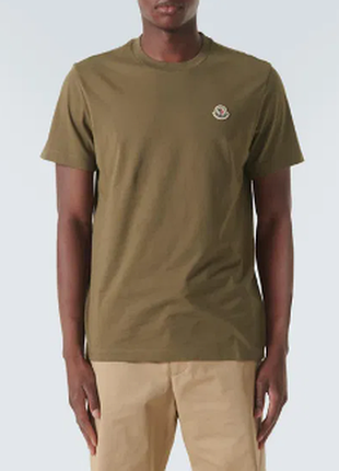 Базовая футболка moncler logo cotton jersey t-shirt