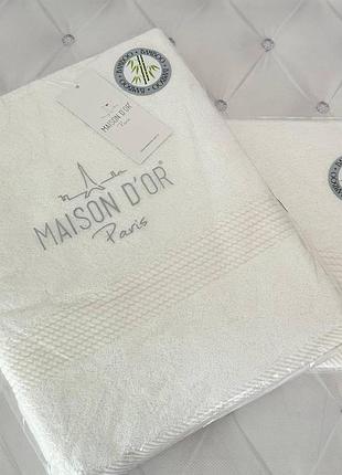 Рушник махровий для ванної 100% бавовна 85×150 см maison d'or amadeus ekru кремовий