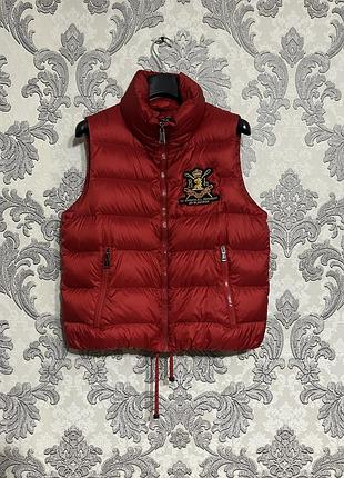 Polo ralph lauren жіноча жилетка з натурального пуху розмір с оригінал женская безрукавка поло ральф