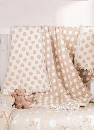 Покрывало муслиновое детское ткань 100% хлопок 110×120 см saheser baby pount бежевое