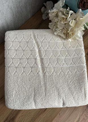 Покривало махрове на ліжко 100% бавовна 200×220 см gold soft life aqua кремове