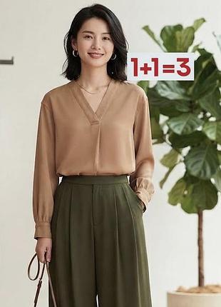 1+1=3 🎁 блуза вільного крою з вирізом від uniqlo