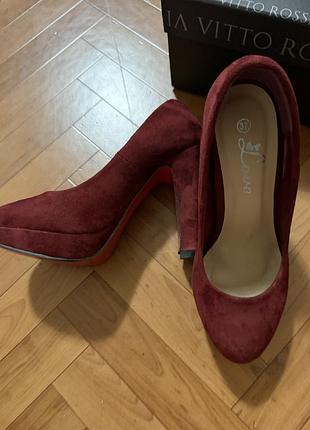 Бордовые женские туфли 36р