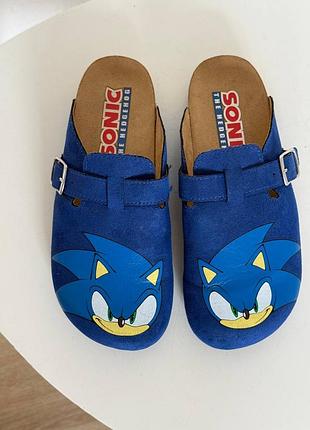Тапочки сабо (тапочки) соник h&amp;m размер 33, детские шлепанцы sonic