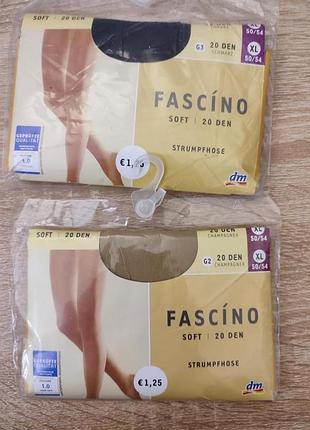 Лот 2 пари! німецькі колготки fascíno soft 20 den, розмір xl (50-54)