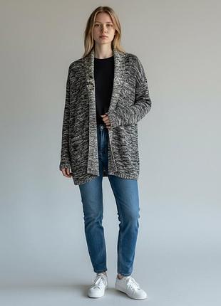 Кардиган tom tailor 3021775*18 женск. черно/серый m (139 849)