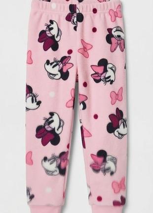 Детские теплые пижамные брюки с принтом minnie mouse (4-5 лет, рост 110 см)