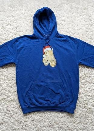 Яскраво-синій худі just hoods by awdis (jh001 college hoodie) із креативним гумористичним принтом.