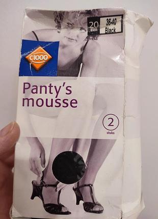 Чорні еластичні колготки c1000 panty's mousse 20 den, розмір 36-40 (s-m)