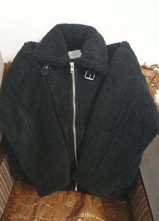 Куртка чоловіча topman тедді чорна розмір s (36-38)