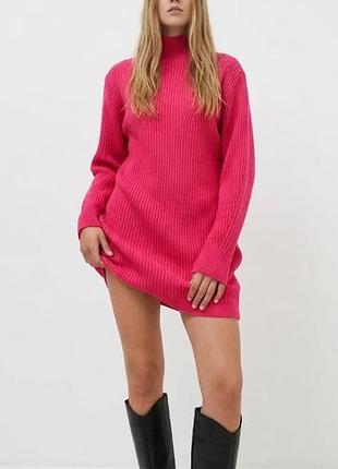 Яскраве в'язане плаття-сукня оверсайз h&m (