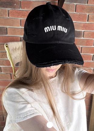 Бейсболка жіноча miu miu чорна