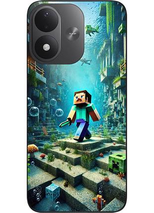 Силиконовый чехол epik для xiaomi redmi note 17 4g / 5g с принтом подводное приключение minecraft