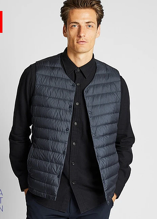 Чоловічий ультралегкий пуховий жилет uniqlo men's ultra light down compact v-neck vest