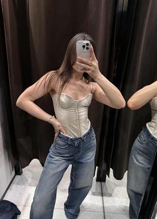 🍦 кремовый корсет от zara 4