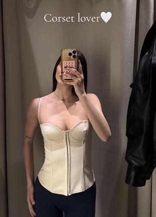🍦 кремовый корсет от zara 5