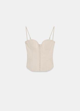 🍦 кремовый корсет от zara 6