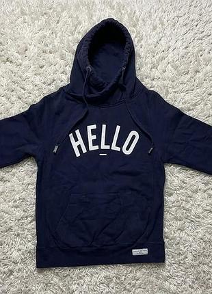 Стильне худі від бренду just hoods by awdis (модель jh021 cross neck) у глибокому темно-синьому кольорі