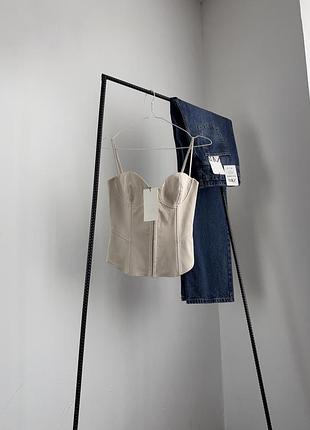 🍦 кремовый корсет от zara 8