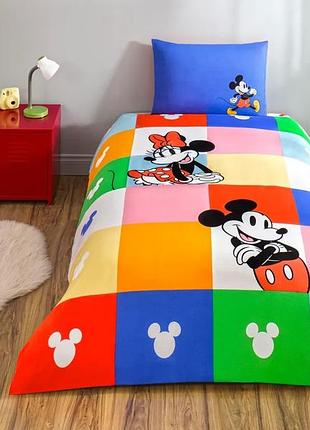 Постільна білизна підліткова ранфорс 100% бавовна 160×220 см tac minnie&mickey