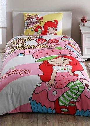 Постільна білизна підліткова ранфорс 100% бавовна 160×220 см tac shortcake cute рожева
