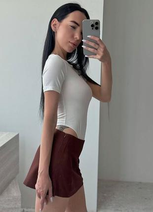 Спідниця міні шоколадна 3
