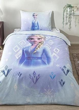 Постільна білизна підліткова ранфорс 100% бавовна 160×220 см tac frozen diamond блакитна