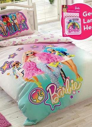 Постільна білизна підліткова ранфорс 100% бавовна 160×220 см tac barbie extra lamba рожева