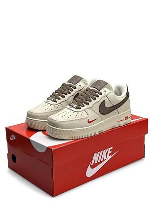 Женские кроссовки nike air force 1 low new beige brown